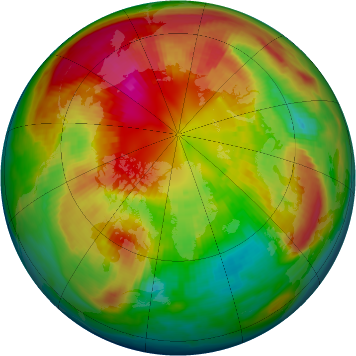 Arctic ozone map for 01 March 1988